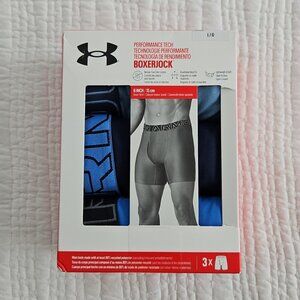 Under Armour Men’s Performance Tech Boxerjock 3-Pack Large Blue Gray Green NIB